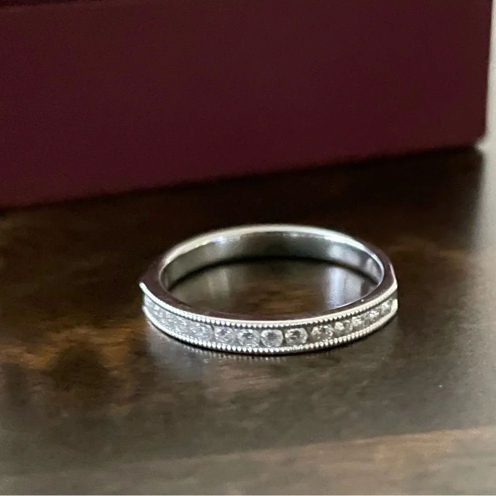 925 Sterling Silver & 14KT White Gold Diamond Engagement Ring & Wedding Band Set